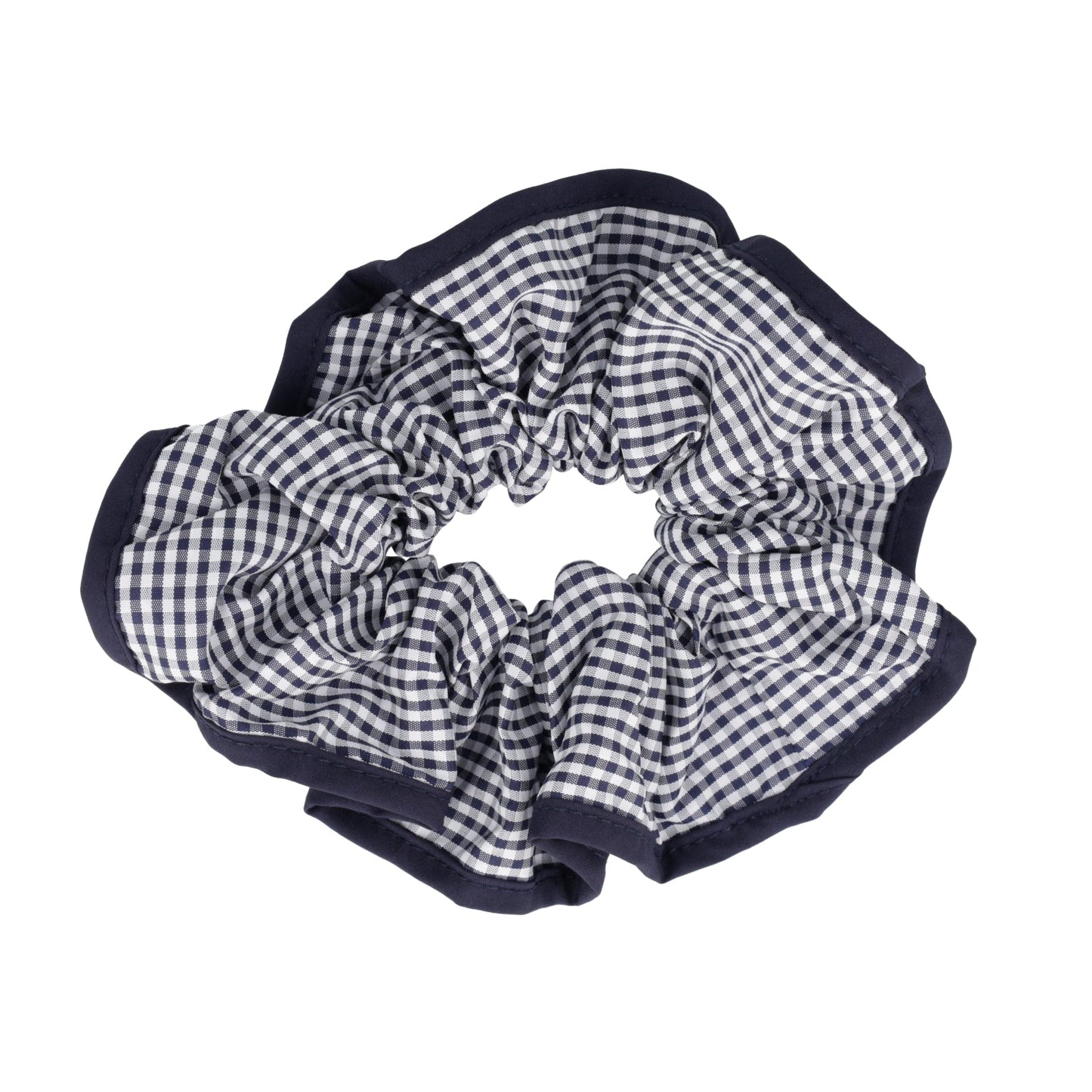 Gingham Scrunchie - Navy Blue