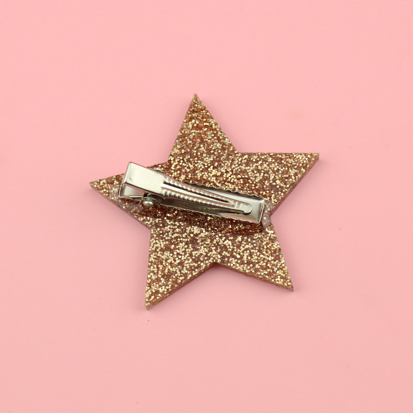 Gold Glitter Single Star Hair Clip