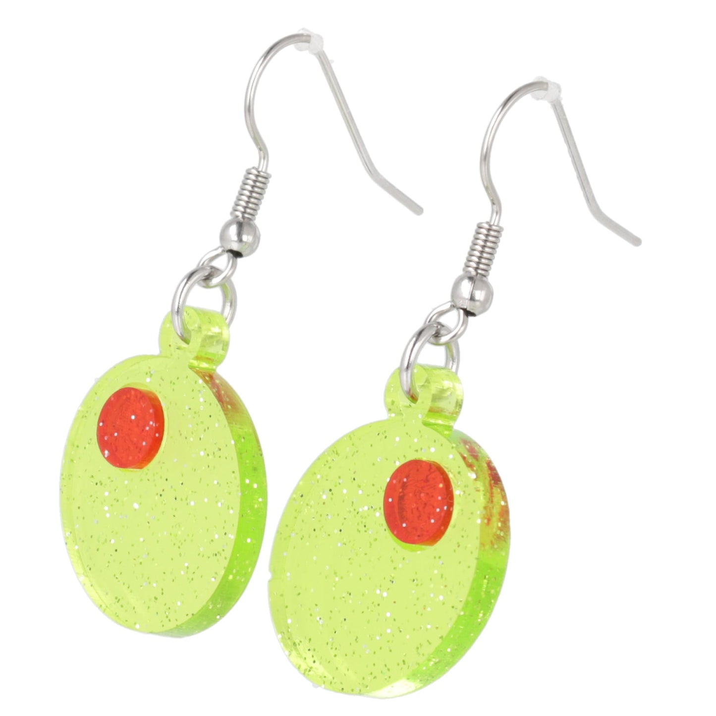 Glitter Olive Earrings