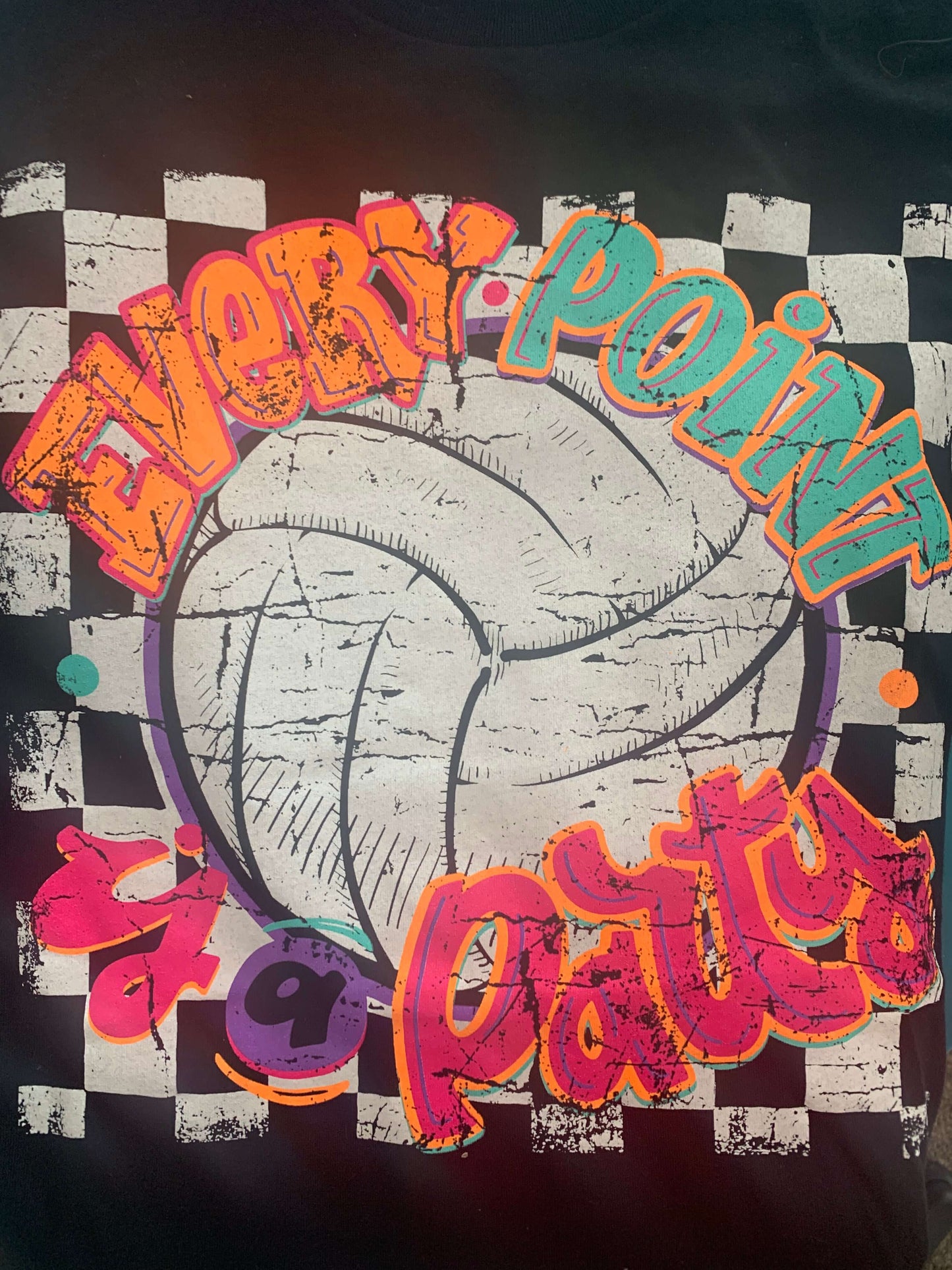 Check & Neon Volleyball