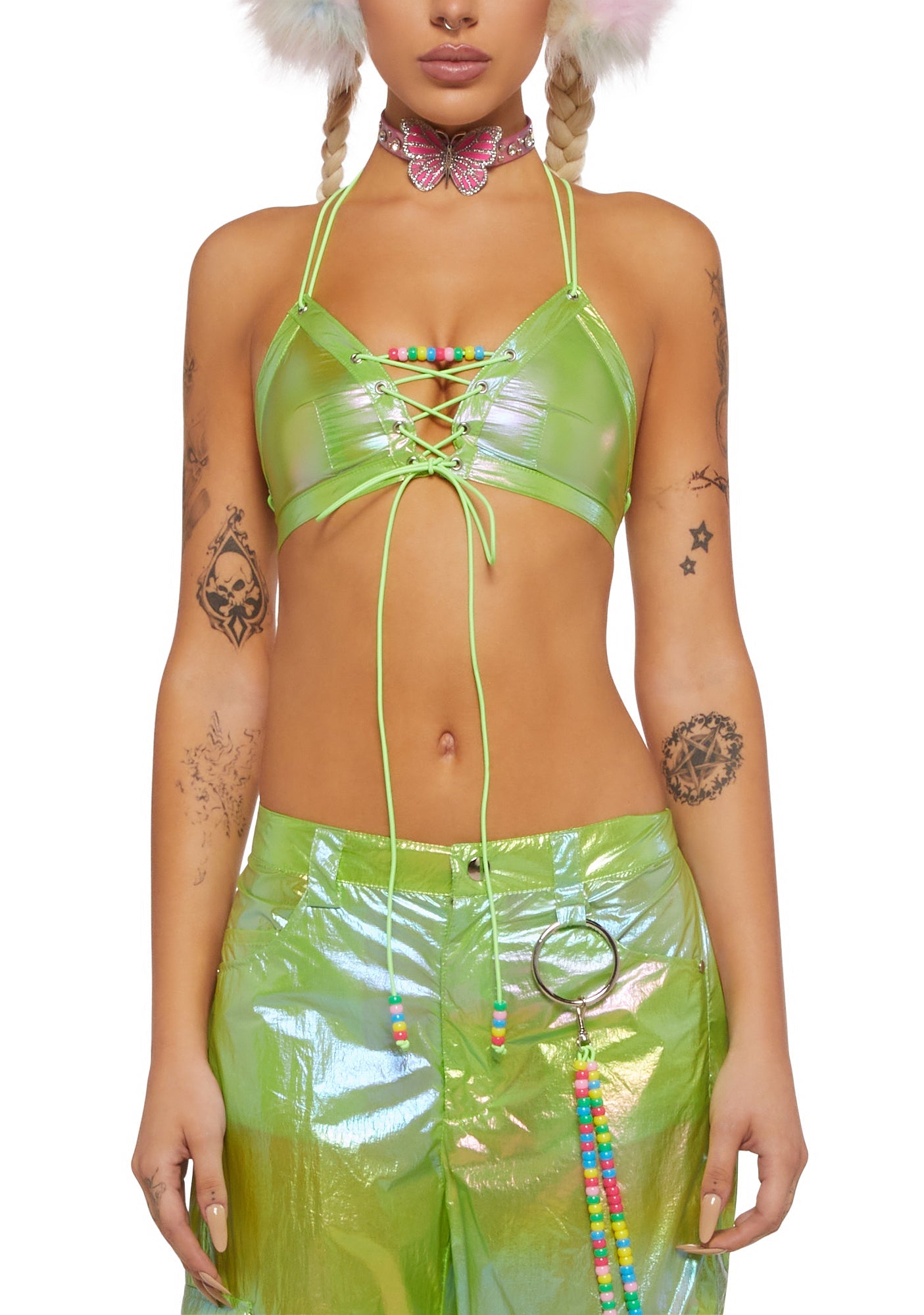 Ace Of Bass Lace-Up Bra Top