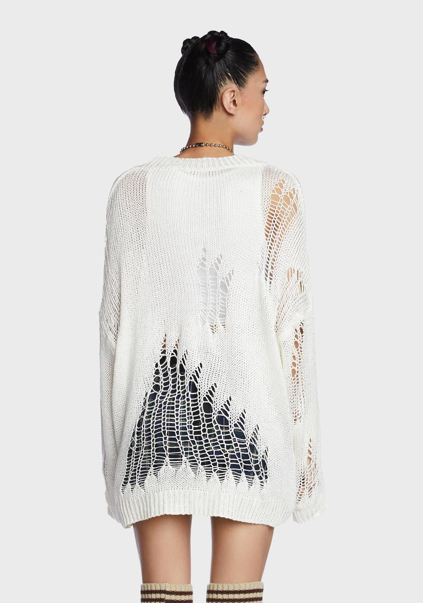 Absolute Trend Distressed Sweater