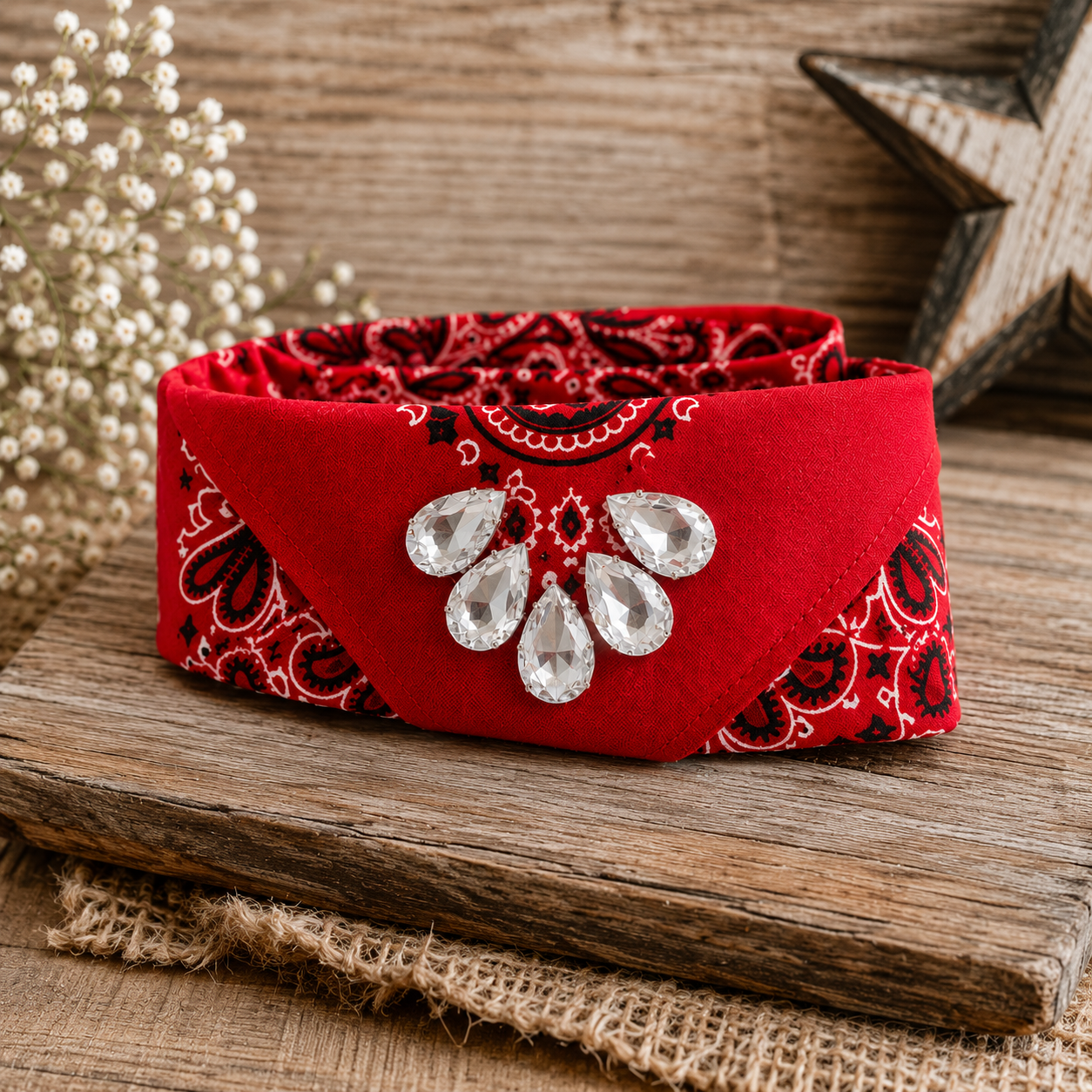 Ruby Rebel Crystal Bandana by Sandra Ling Designs