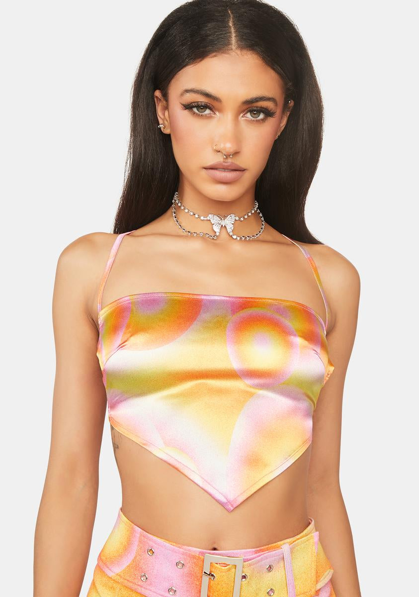 Albufeira Handkerchief Backless Crop Top