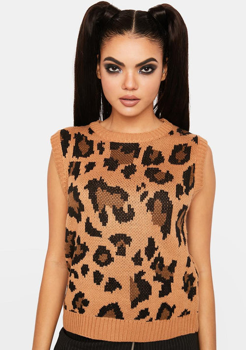 A Little Crazy Leopard Print Vest