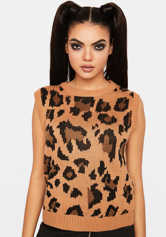 A Little Crazy Leopard Print Vest