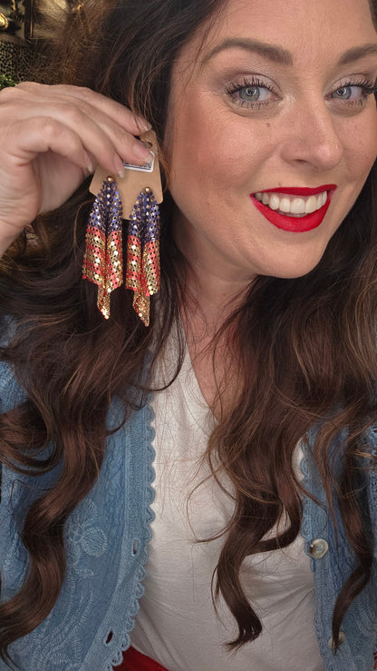 Vintage Flag Earrings by Sandra Ling Designs