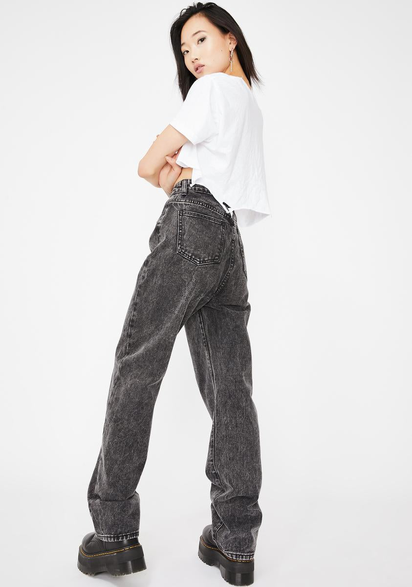 Acid Wash Loose Fit Denim Jeans