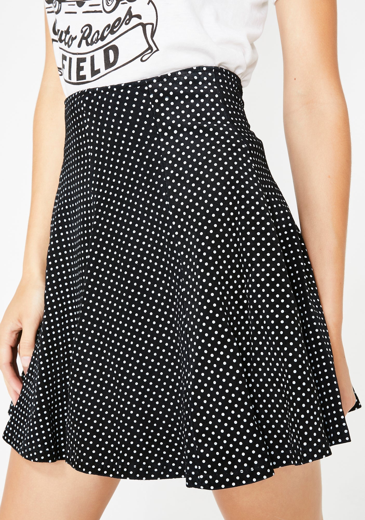 90s Suede Polka Dot Mini Skirt