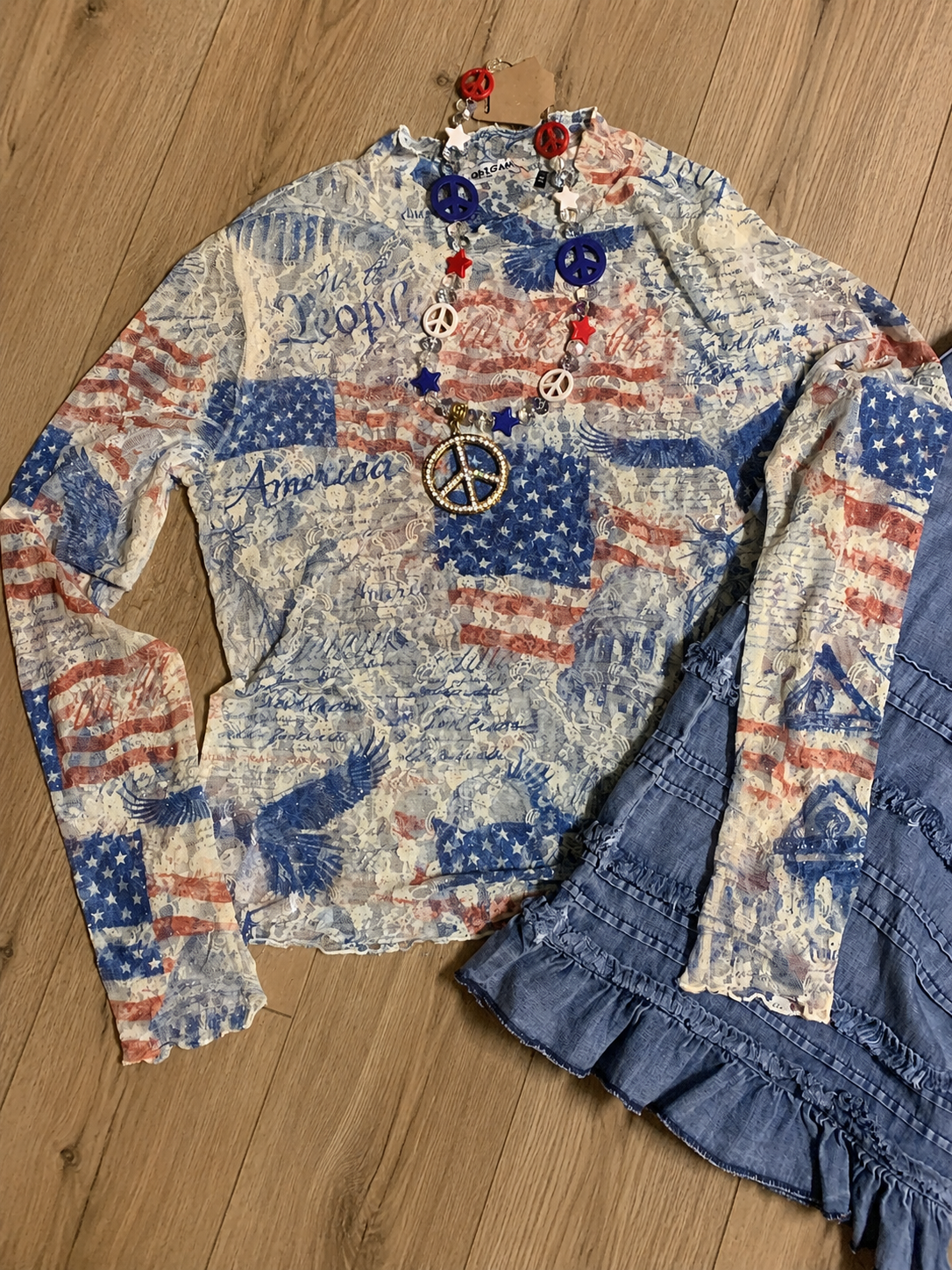 Origami - Vintage Americana Embellished Lace Top