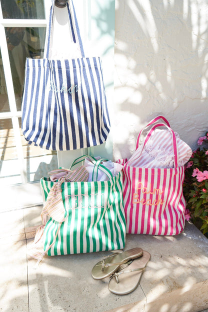 Harbor Canvas Striped Tote