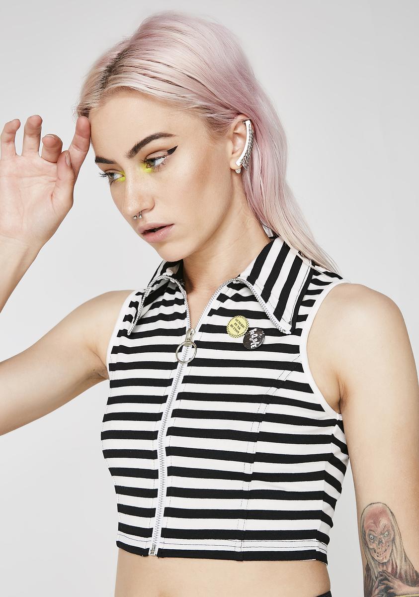 Above The Law Stripe Crop Top