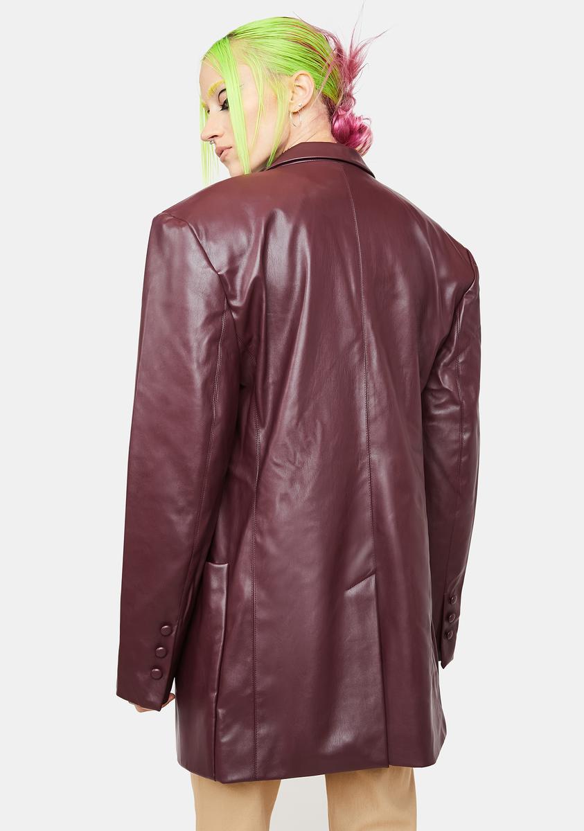 Agnes Vegan Leather Blazer