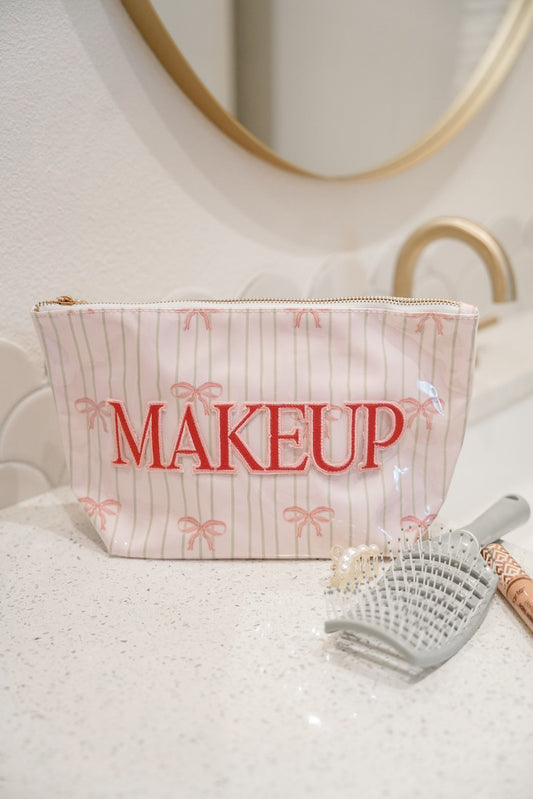 Makeup - Pink Ribbons Clear Coat Bag