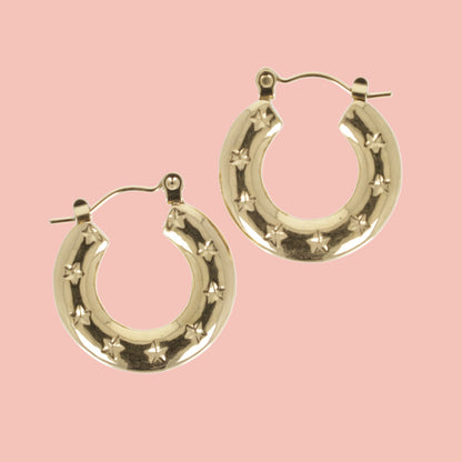 Giddy Up Hoop Earrings (Gold Plated)