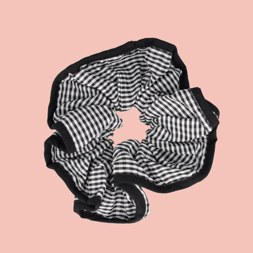 Gingham Scrunchie - Black