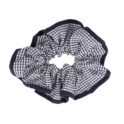 Gingham Scrunchie - Navy Blue