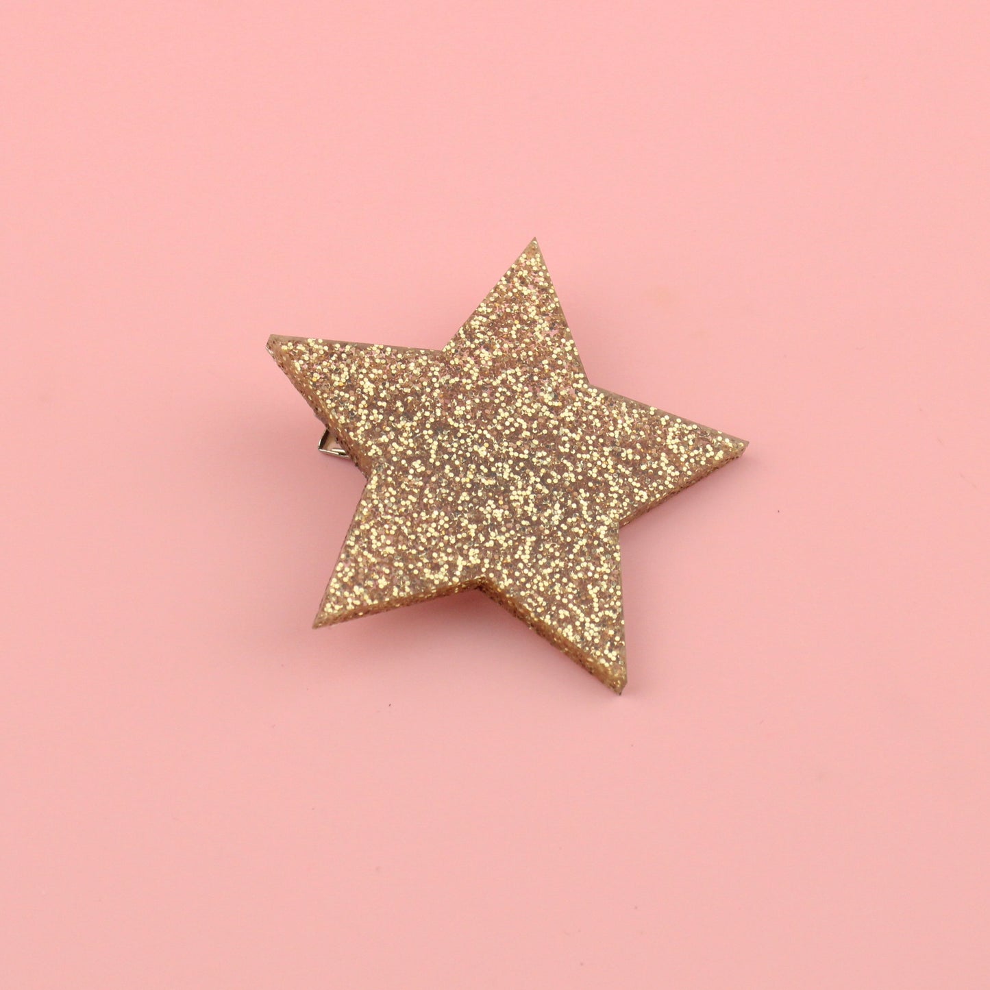 Gold Glitter Single Star Hair Clip