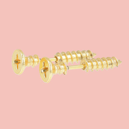 Gold Screw Earrings