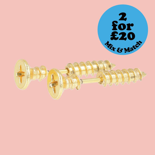 Gold Screw Earrings