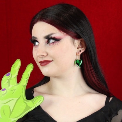 Green Bleeding Love Earrings