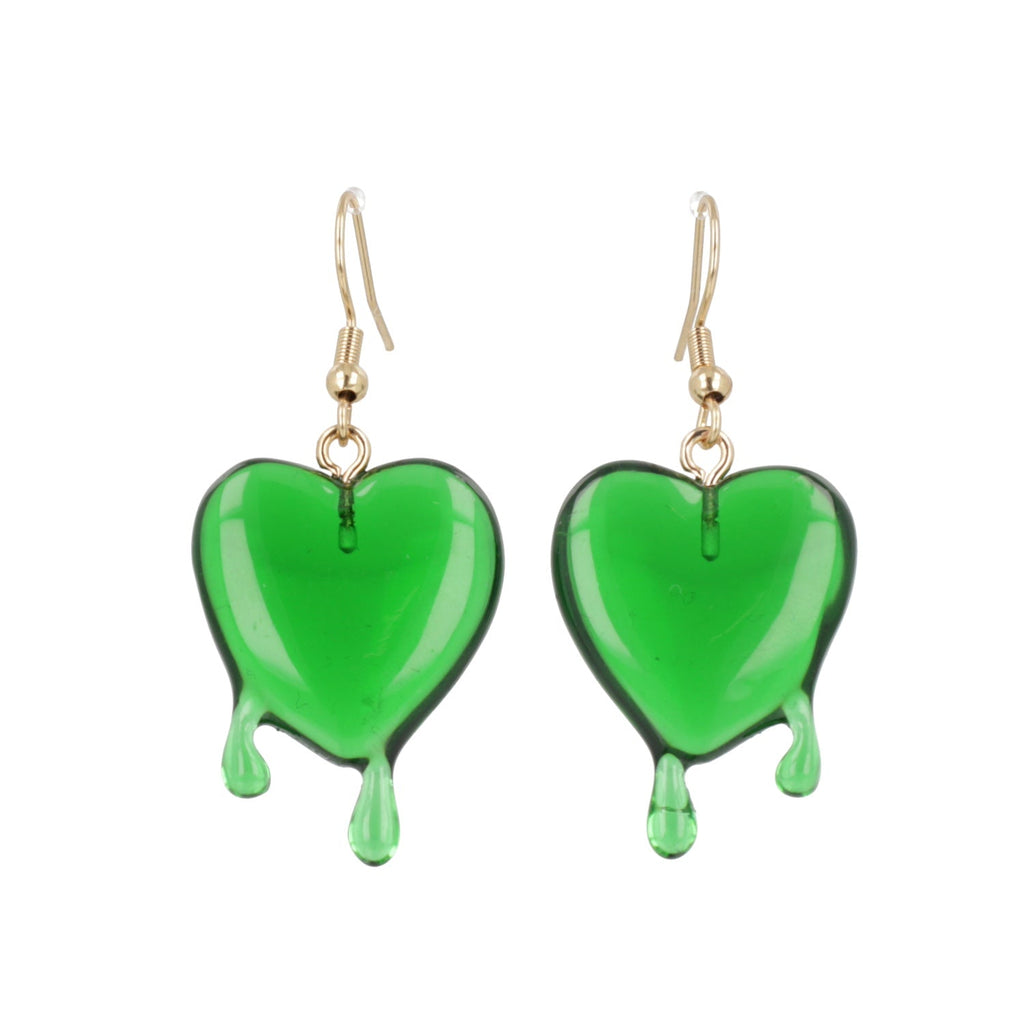 Green Bleeding Love Earrings
