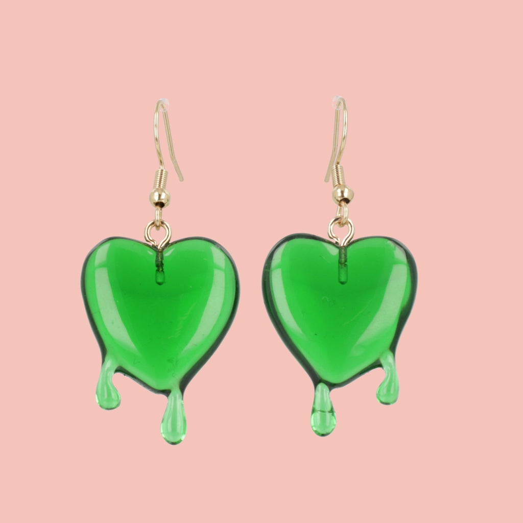 Green Bleeding Love Earrings