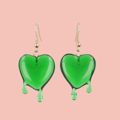 Green Bleeding Love Earrings