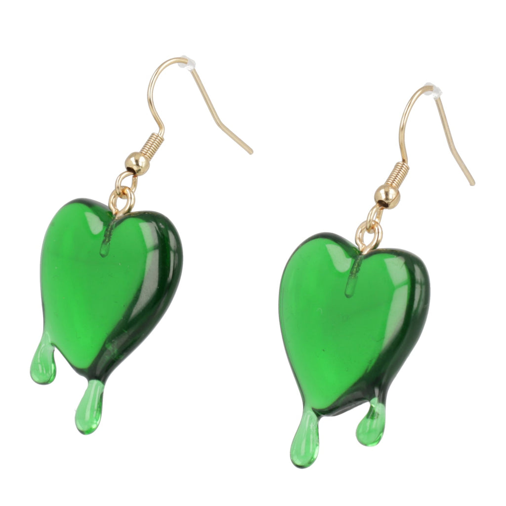 Green Bleeding Love Earrings