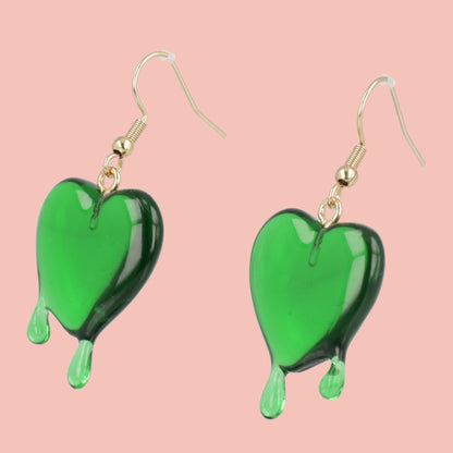 Green Bleeding Love Earrings