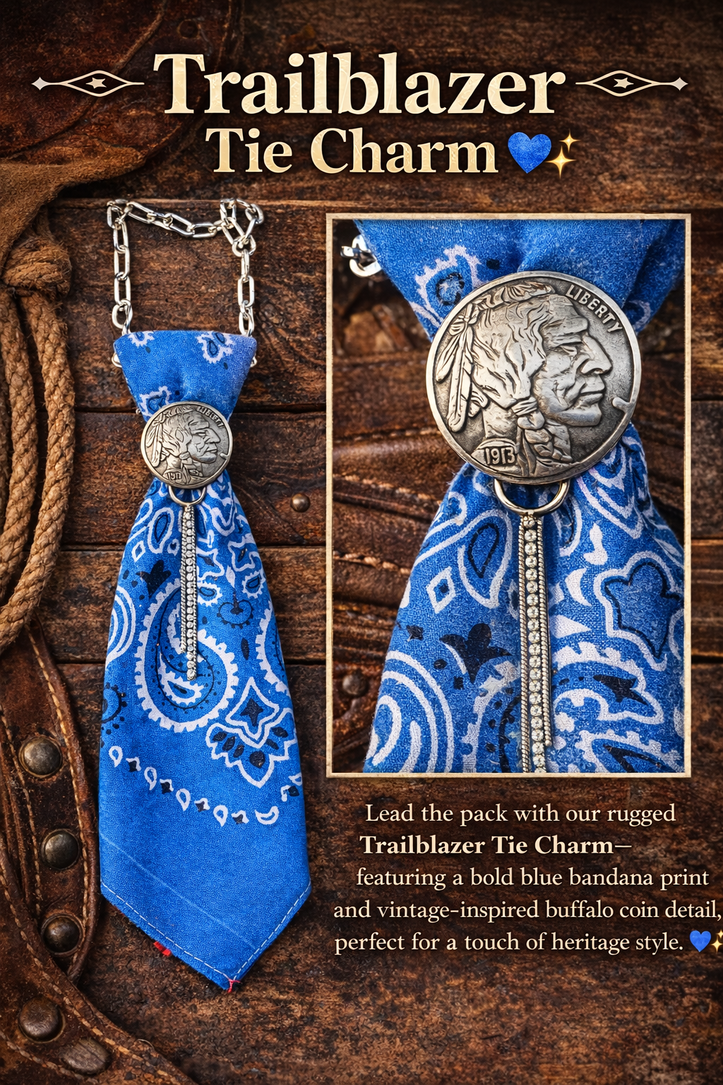 Trailblazer Tie Charm by Sandra Ling Designs