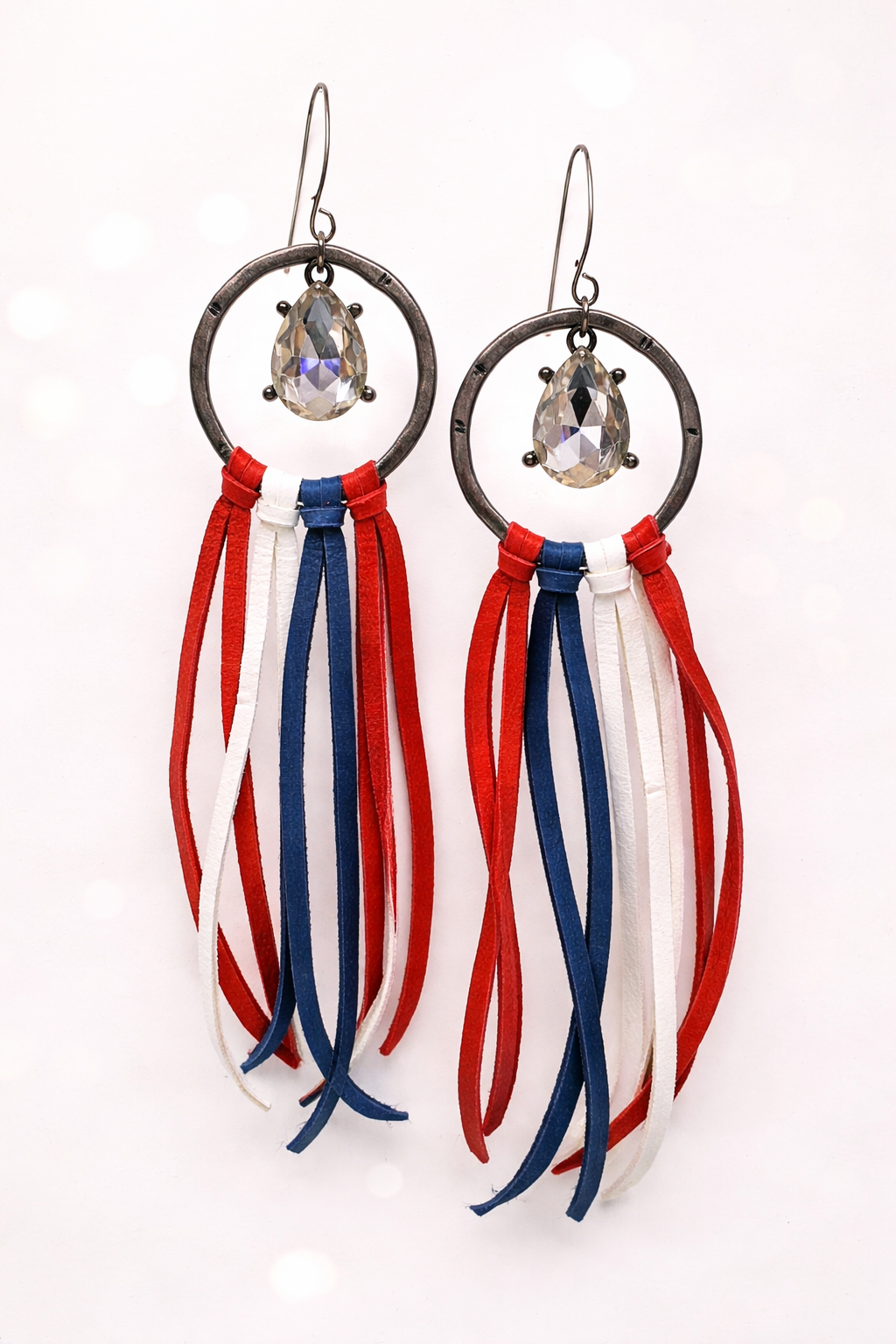 Red, White & Sparkle Statement Hoops by Sandra Ling Designs