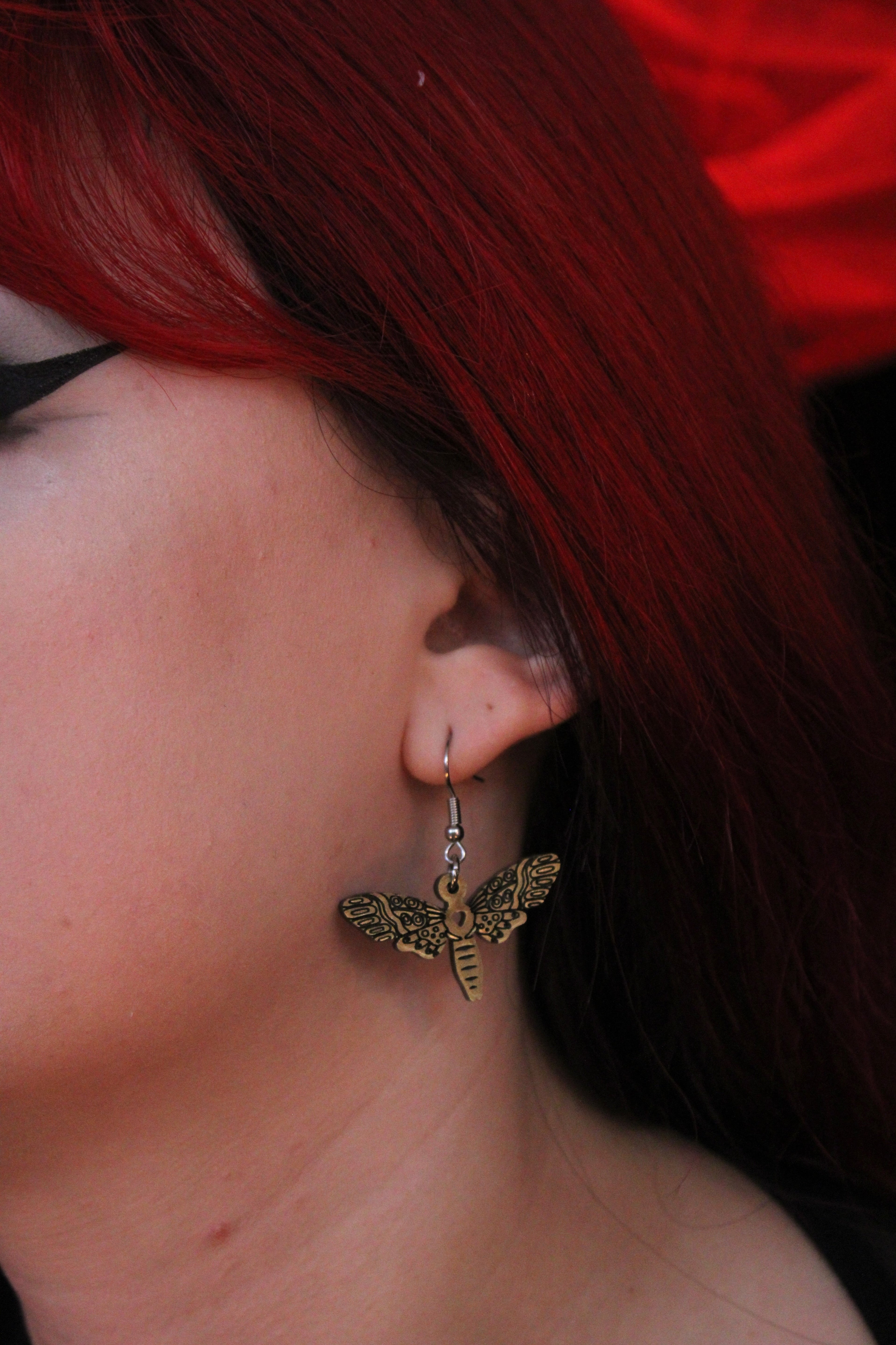 Gold Moth Earrings