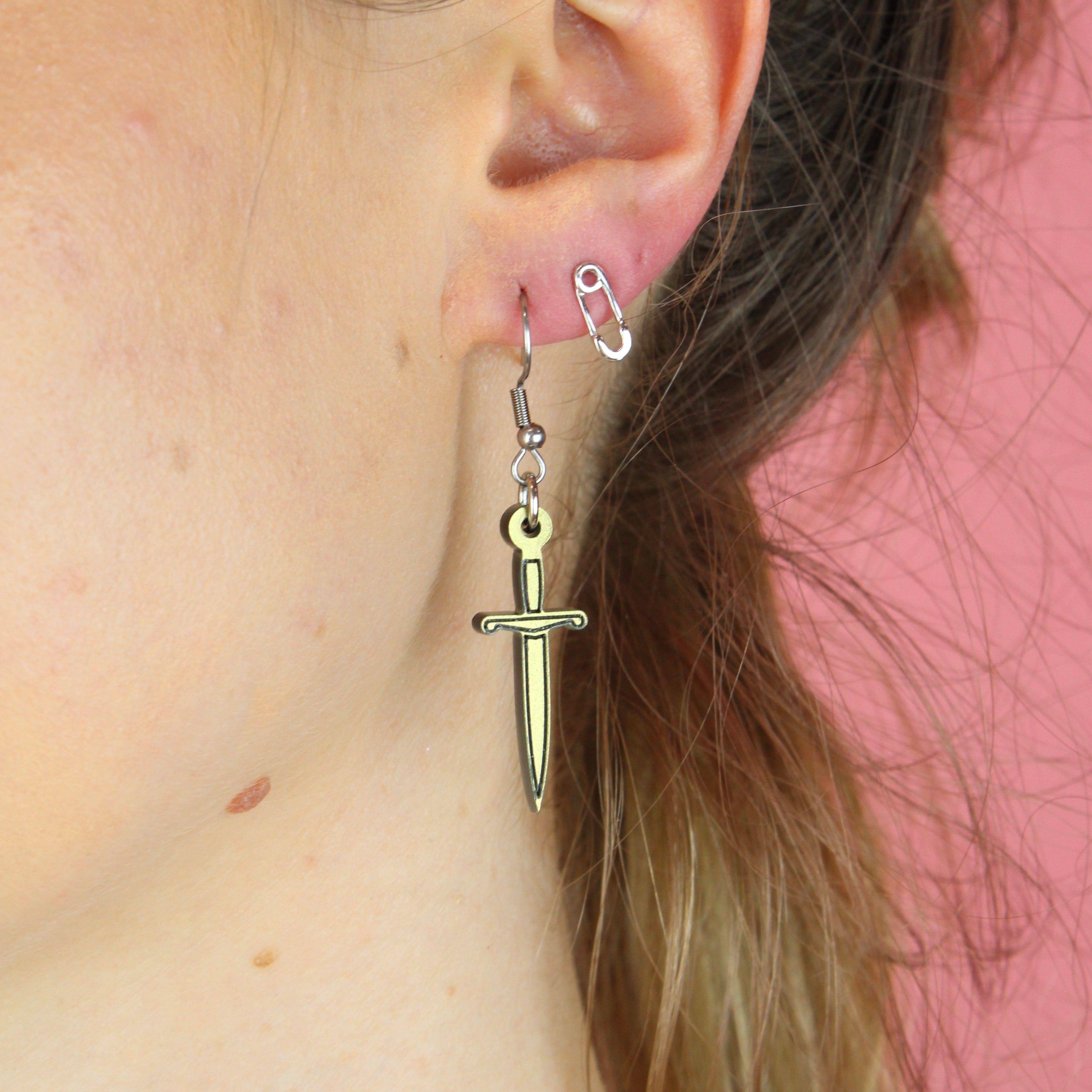Gold Dagger Earrings