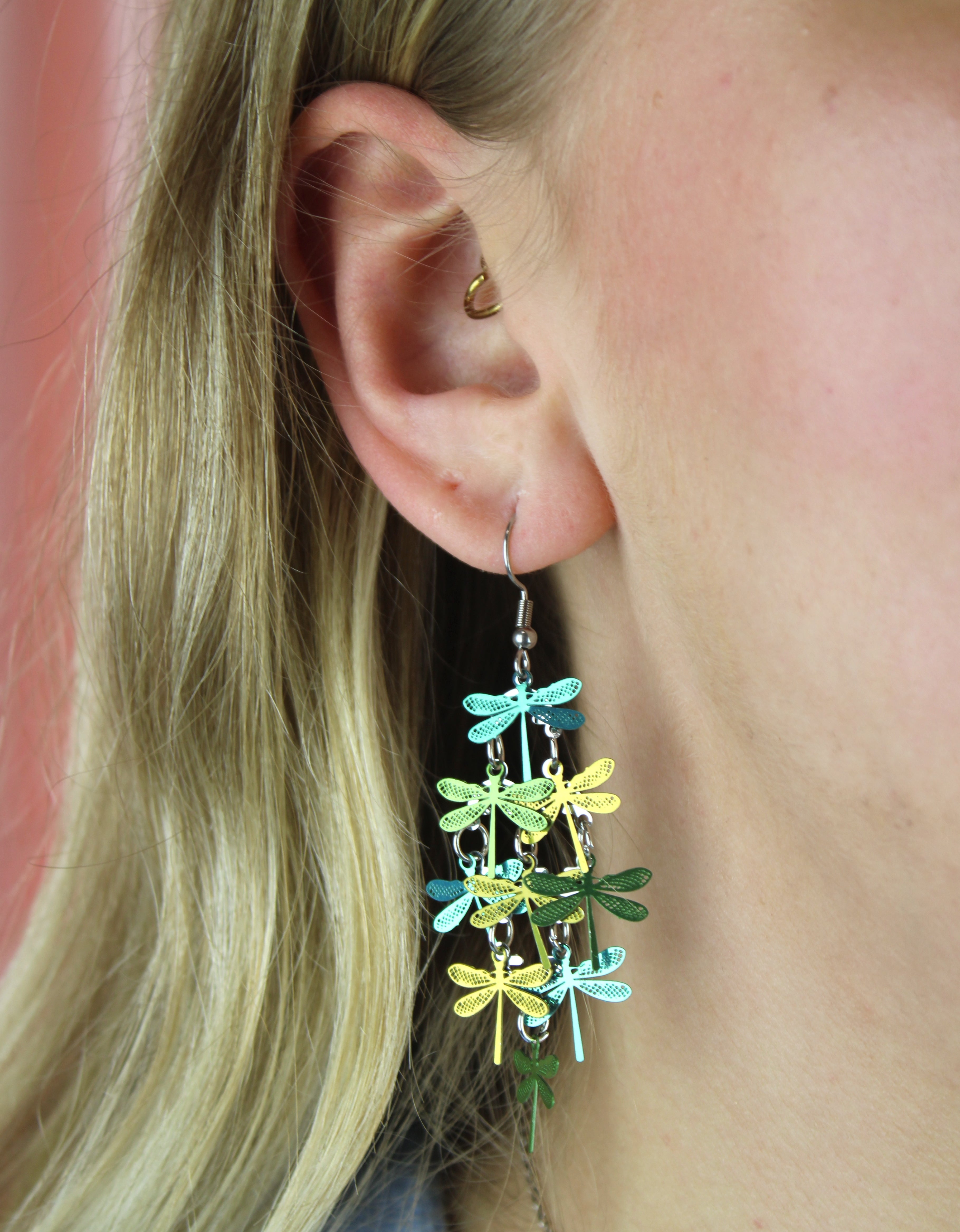 Green Dragonfly Earrings