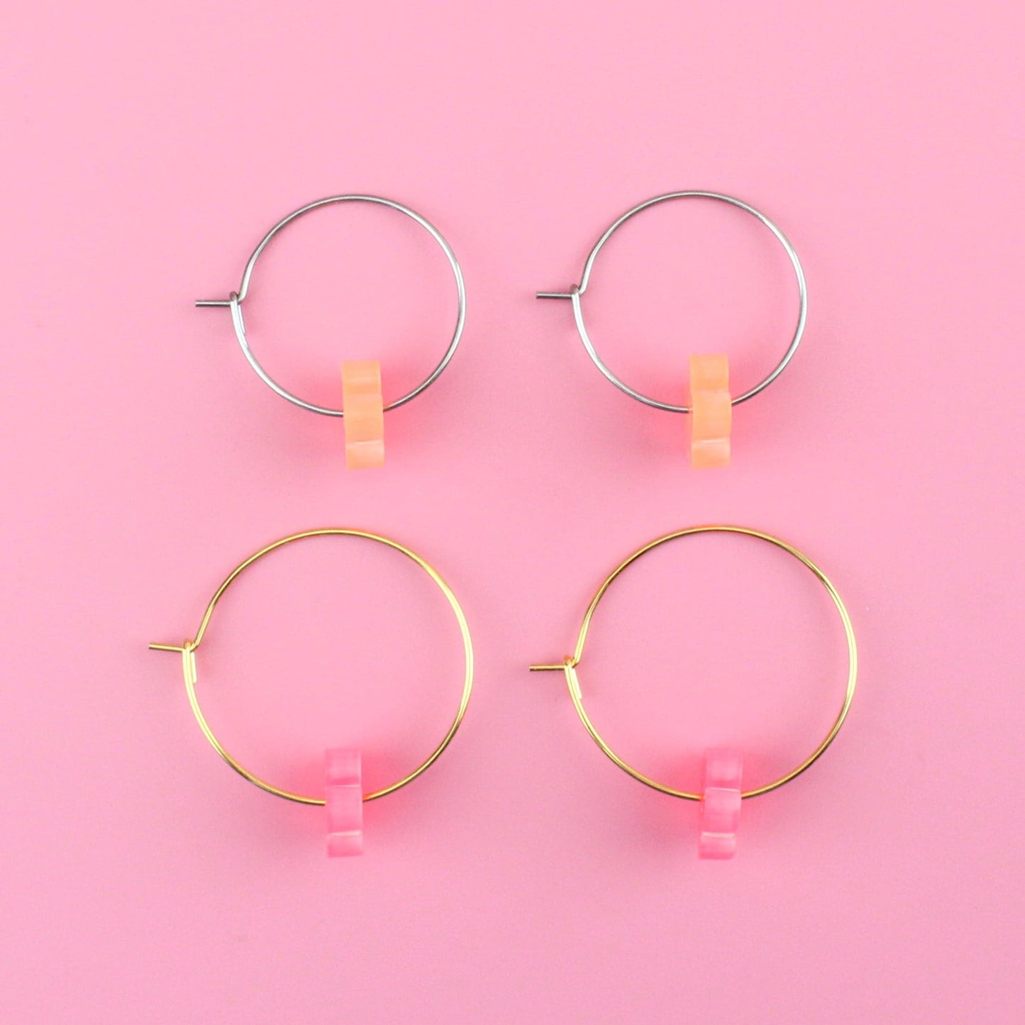 Fruit Salad Flower Power Hoop Earring Set