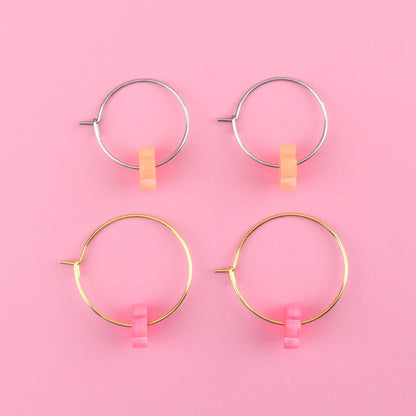 Fruit Salad Flower Power Hoop Earring Set