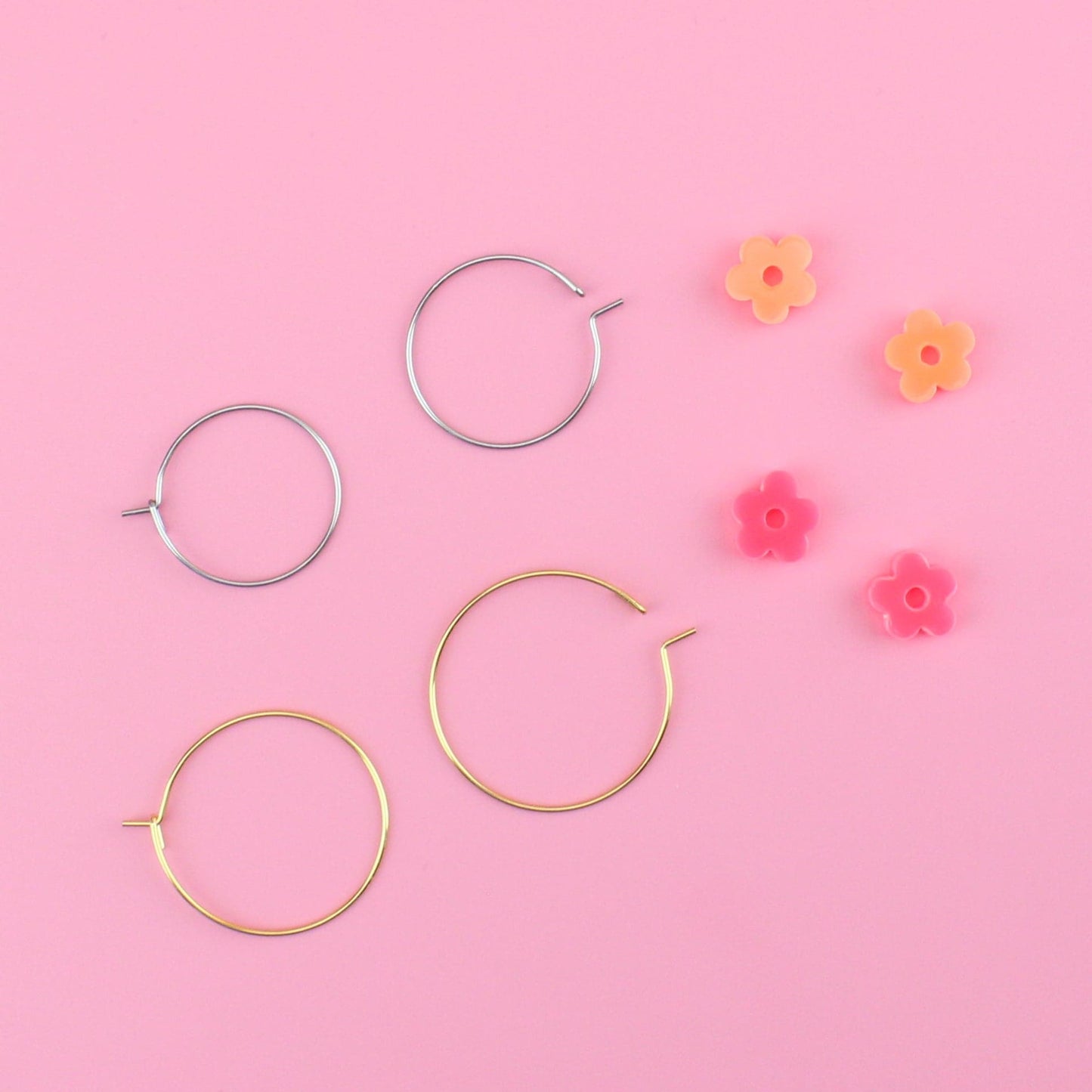Fruit Salad Flower Power Hoop Earring Set