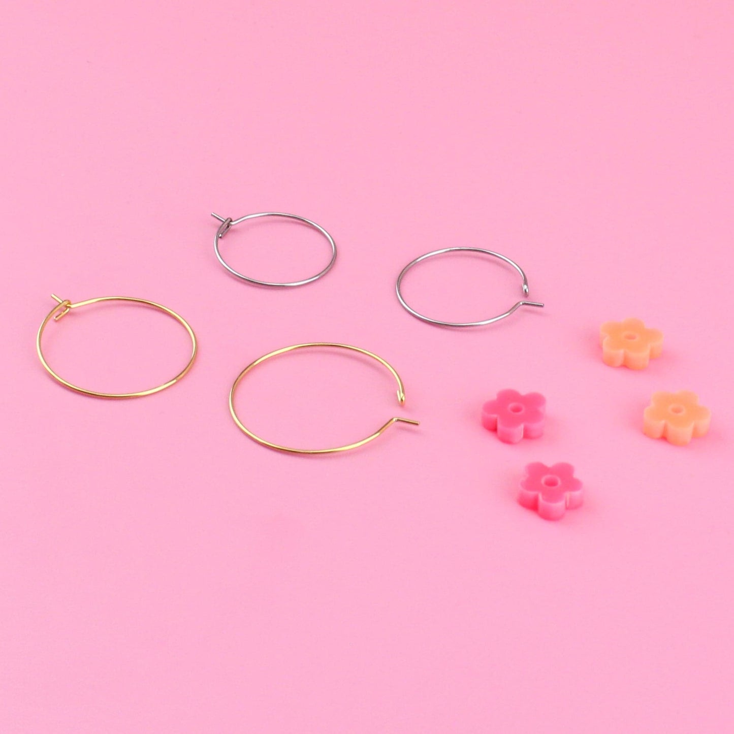 Fruit Salad Flower Power Hoop Earring Set