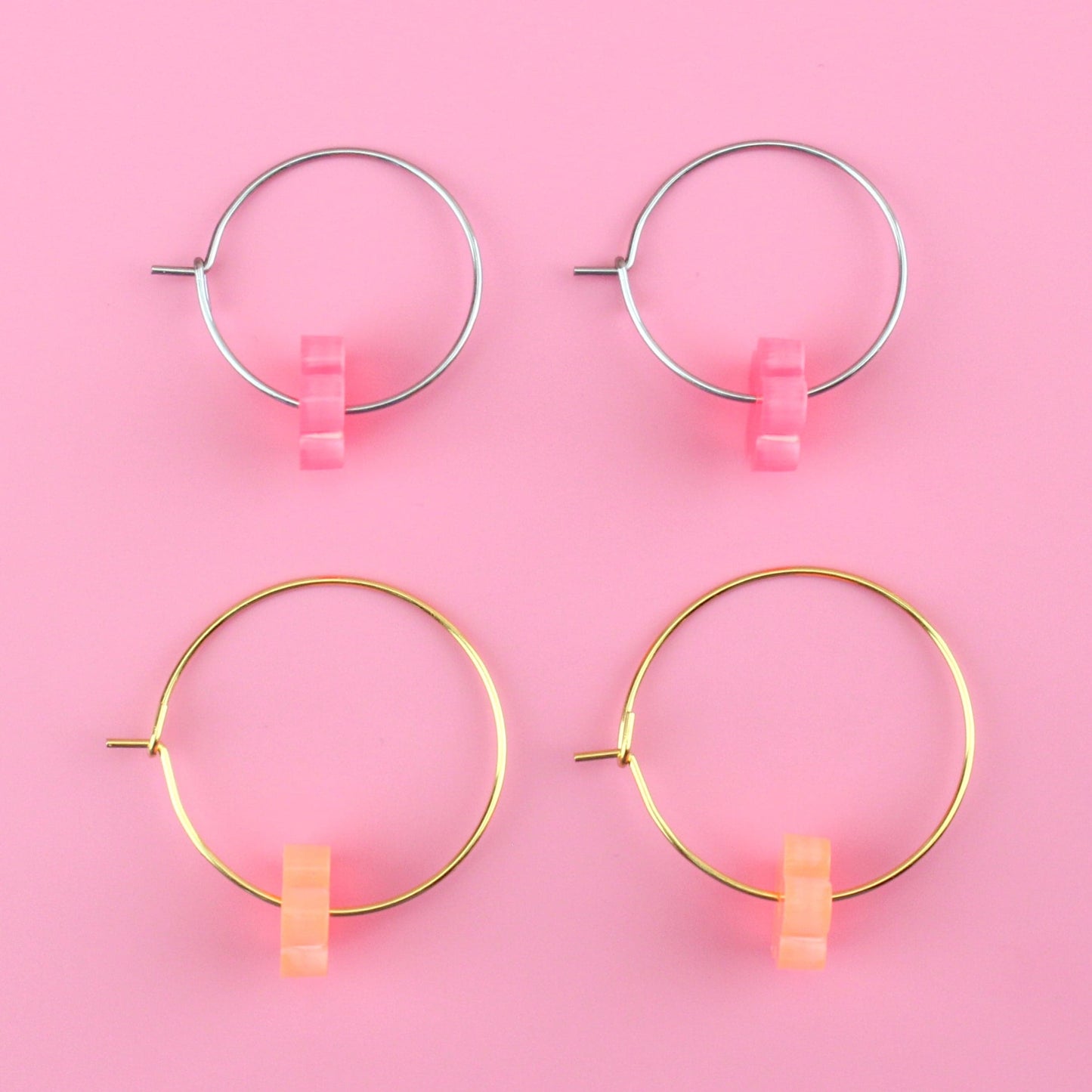 Fruit Salad Flower Power Hoop Earring Set