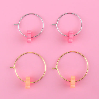 Fruit Salad Flower Power Hoop Earring Set
