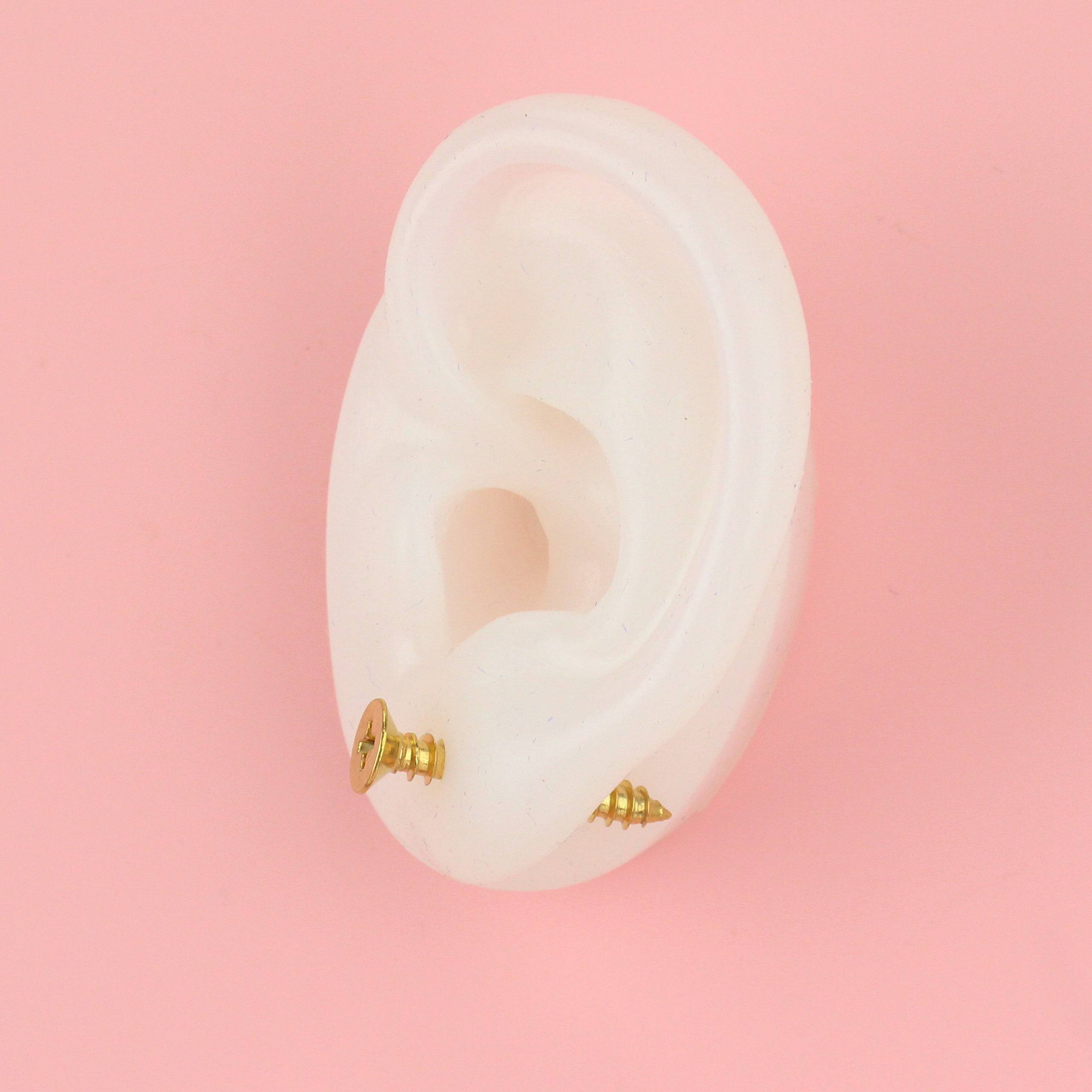 Gold Screw Earrings