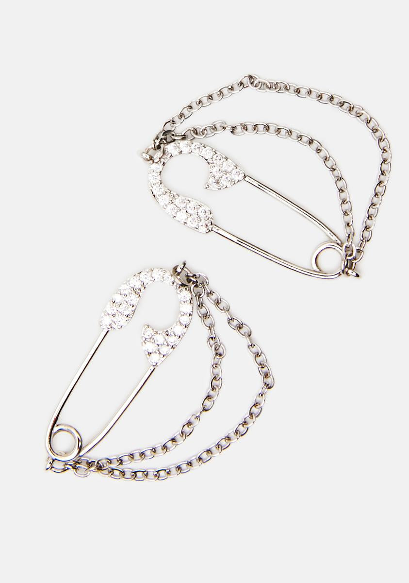 All That Glitters Safety Pin Earrings