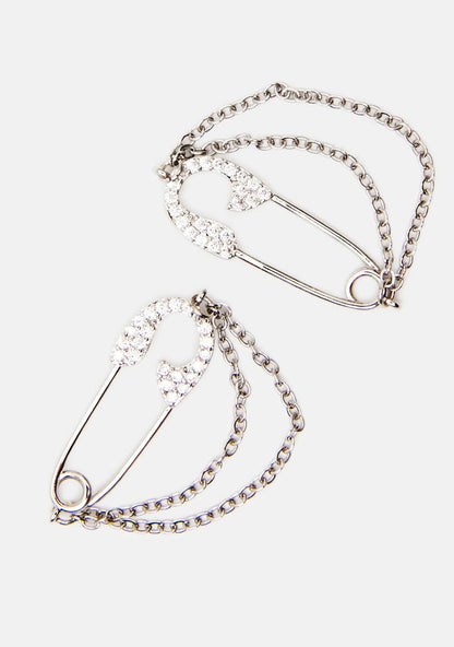All That Glitters Safety Pin Earrings