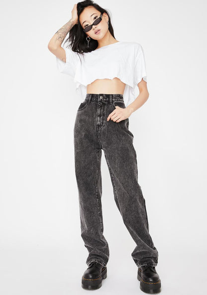 Acid Wash Loose Fit Denim Jeans