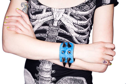 Alessia Double Silver Bracelet - Light Blue
