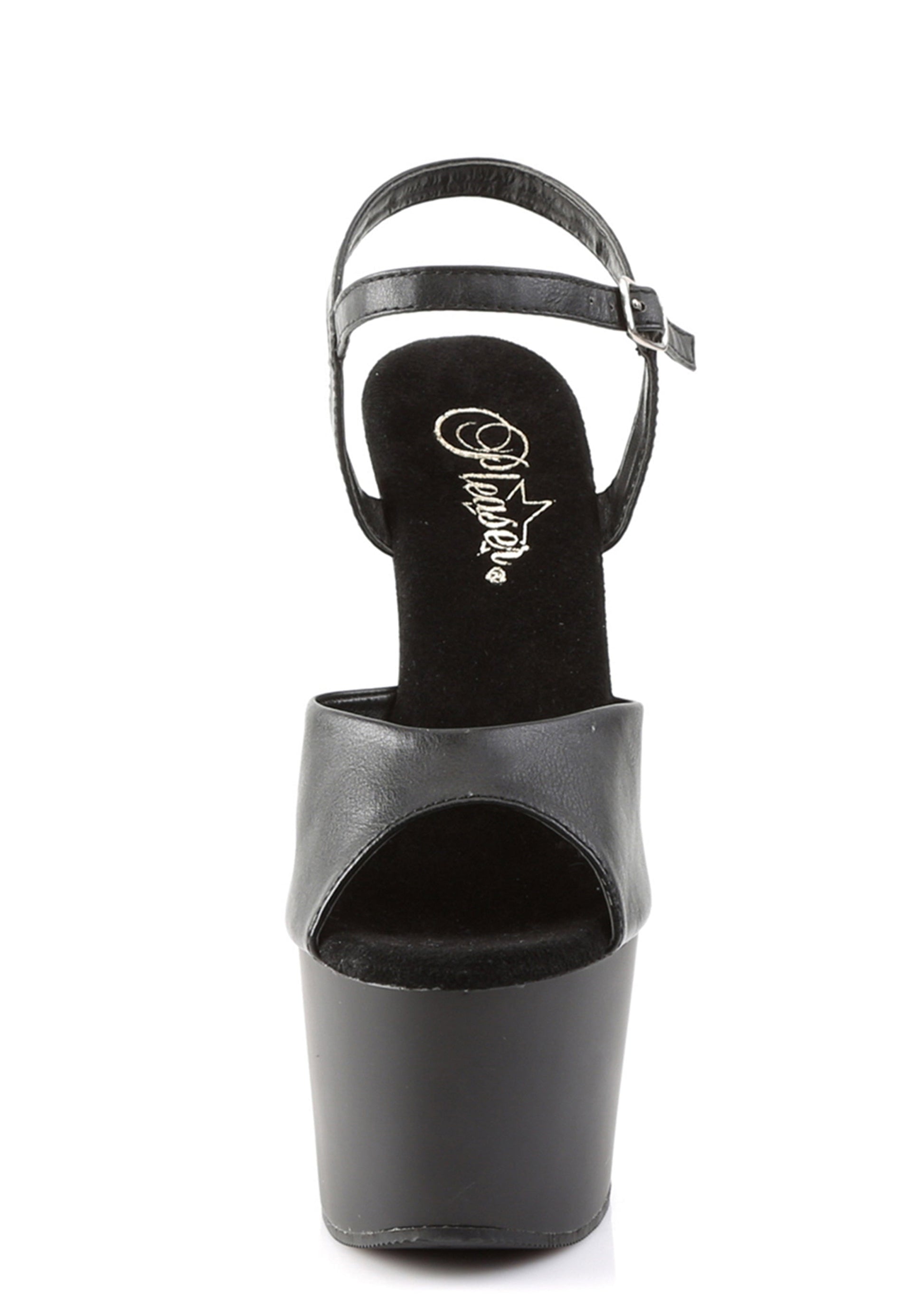 Adore-709 Platform Ankle Strap Sandals-Black PU