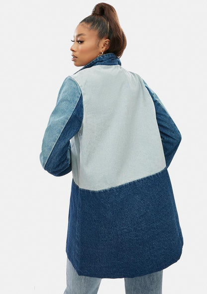 All Bets Off Colorblock Denim Jacket