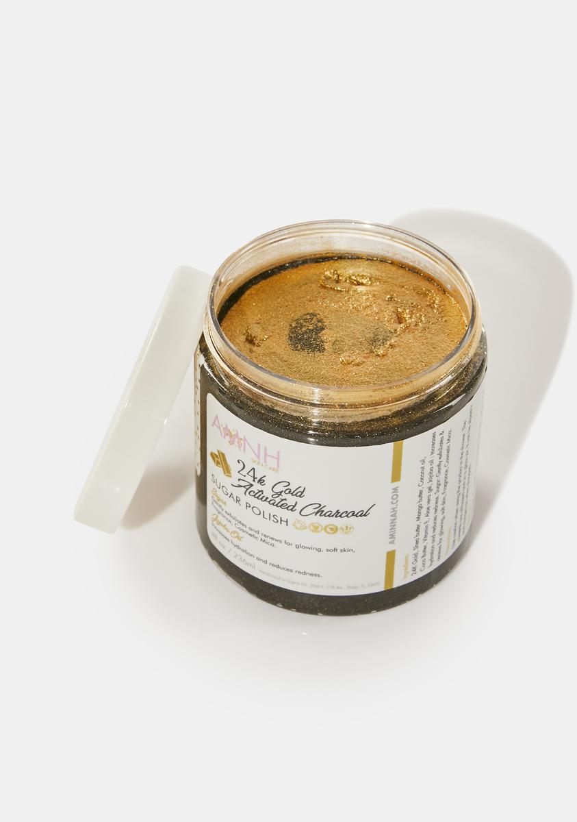 24K Gold Activated Charcoal Sugar Polish