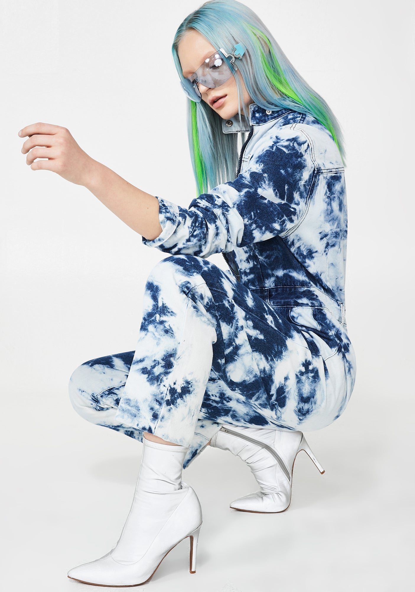 Acid Wash Blue Denim Boilersuit